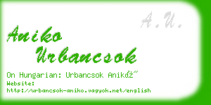 aniko urbancsok business card